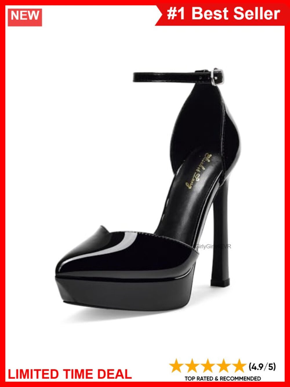 Elisabet Tang Women's 5.1 Inch Ankle Strap Platform Pumps - Synthetic Leather - Picture 3 of 6
